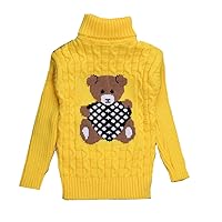 Girls Cartoon Turtle Neck Knitted Christmas Pullover Sweater