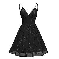 Sparkly Homecoming Dresses for Teens Short Sequin Prom Dresses Ball Gown Cross Back Formal Cocktail Dress