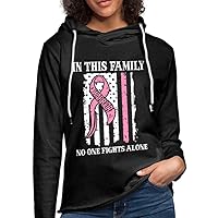 Pink Ribbon Breast Cancer Awareness Warrior Flag Gift Unisex Lightweight Terry Hoodie