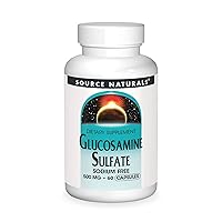 Source Naturals Glucosamine Sulfate, Sodium-Free 500 mg for Joint Support - 60 Capsules
