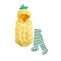VISGOGO Toddler Infant Baby Boy Girl Avocado Pineapple Fruit Fancy Costume Hooded Romper Jumpsuit Legging 2Pcs Outfit