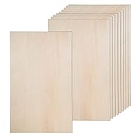 12 Pack Basswood Sheets for Crafts-12 x 20 x 1/8 Inch- 3mm Thick Plywood Sheets with Smooth Surfaces-Unfinished Rectangular Wood Boards for Laser Cutting, Wood Burning, Architectural Models, Staining
