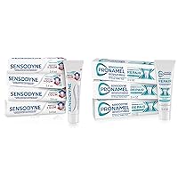 Sensodyne Sensitivity & Gum Sensitive Toothpaste - 3.4 oz (Pack of 4) & Pronamel Intensive Enamel Repair Toothpaste - 3.4 Ounces (Pack of 3)