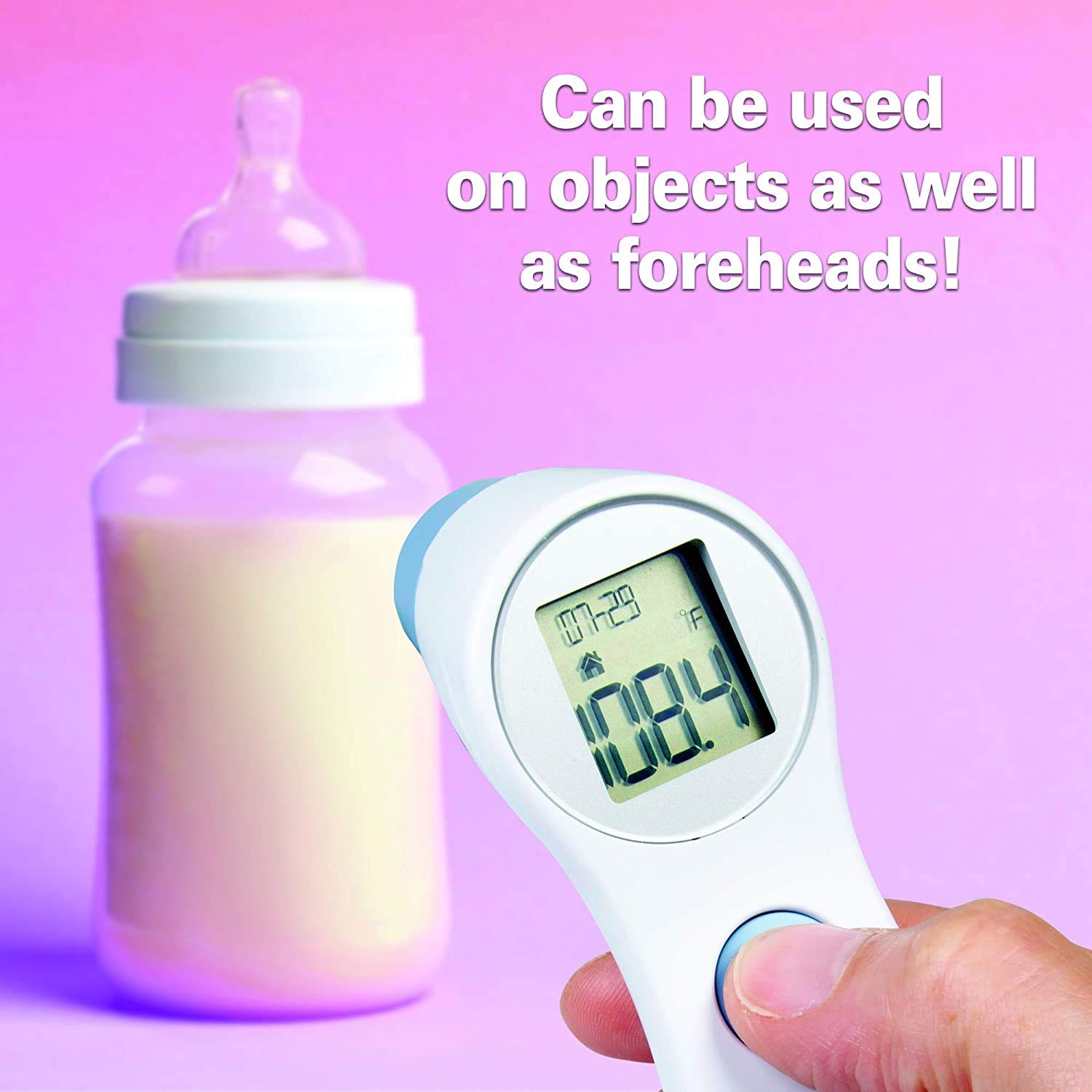 Digital Forehead Thermometer - Infrared - White (Body Temperature Reader, Lightweight, Compact)