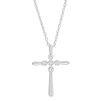 Dazzlingrock Collection 0.07 Carat (ctw) Round Lab Grown Diamond Ladies Cross Pendant 1/10 CT, Available in 10K/14K/18K Gold & 925 Sterling Silver