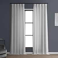 HPD Half Price Drapes Italian Faux Linen Curtains 96 Inches Long Room Darkening Curtains for Bedroom and Living Room 50 X 96, (1 Panel), Dove White