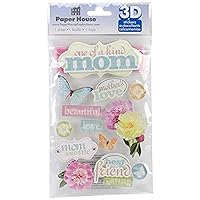 Paper House Productions STDM-0192E 3D Cardstock Stickers, Mom (3-Pack)