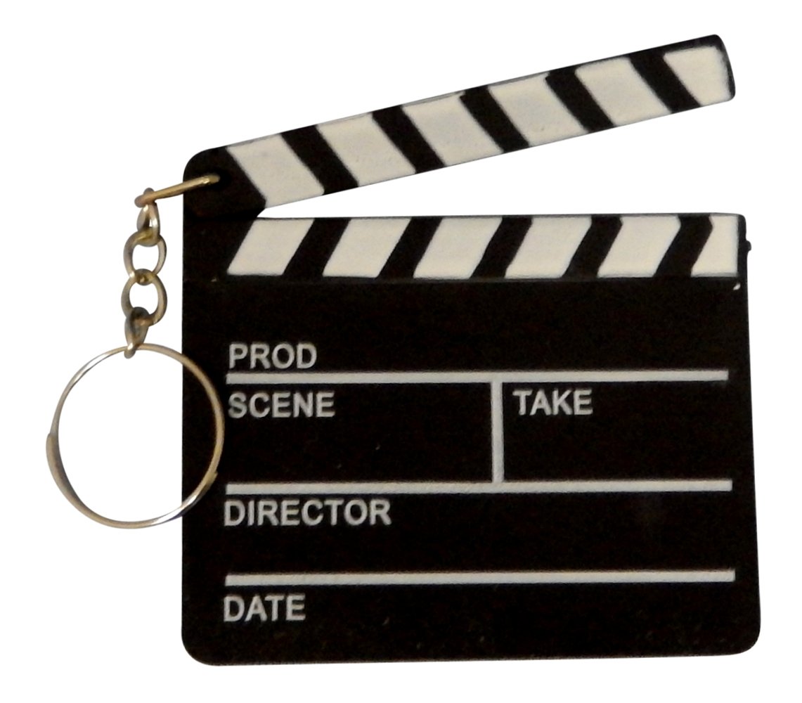 36 Pieces Plastic Hollywood Movie Themed Clapboard Key Chain Party Favor