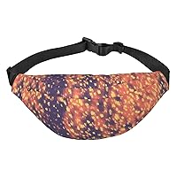 Gold Texture Printing Pattern Waist Bag For Women And Men Fashion Large Fanny Pack With Adjustable Strap For Sports Running