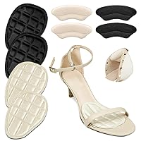 Metatarsal Pads, Ball of Foot Cushions, No Slips Heel Grips Liners Set for Women Foot Pain Relief, Stop Feet from Sliding Forward, Blister Prevention for Too Big Shoes