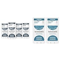 Schmidt's Aluminum Free Natural Deodorant for Women and Men & 100% Natural Origin Ingredient Deodorant Stick Fresh Rain & Birch 2 Count for 24-Hour Odor Protection 2.65 oz