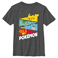 Pokemon Kids Starter Pendents Boys Short Sleeve Tee Shirt