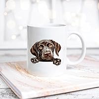 German Shorthaired Pointer Ceramic Coffee Mug 11oz Dog Lover Novelty White Coffee Mug Tea Milk Juice Coffee Cup Funny Gifts for Girlfriend Boyfriend Man Women