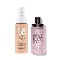 Catrice | True Skin Foundation 15 & Prime & Fine Dewy Glow Spray Bundle | Full Coverage Makeup | Vegan & Cruelty Free