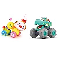 Stone and Clark Exploration and Adventure Toy Bundle for Babies - Musical Caterpillar & Crocodile Monster Truck