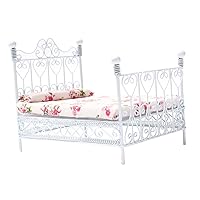 Furniture Double Bed White Mini Metal Bed