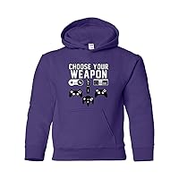 City Shirts Choose Your Weapon Gaming Console Gamer Funny DT Youth Sweatshirt Hoodie