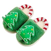 Christmas Cute Cartoon Tree House Shoes For Boys And Girls Comfortable Non Slip Soft Bottom Walking Kids Plush Slippers