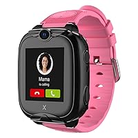 XPLORA XGO 2 – Phone Watch for Children (SIM Free) – 4G, Calls, Messages, School Mode, SOS Function, GPS, Camera, LED Light and Pedometer – Pink