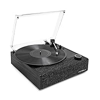 Victrola Eastwood II Record Player, Black Finish Turntable with Speakers, Bluetooth 5.1 and Vinyl Stream Technology, Vintage Style 3-Speed Vinyl Player, Audio Technica AT-3600LA Cartridge