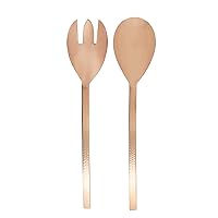 American Atelier Arty Essentials Serving 2-Piece Stainless Steel Set with Decorative Handles Perfect for Salad Lovers, Parties, Entertaining, Gifts and More, Hammered, Copper