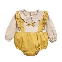 3-6 Month Girl Outfits Toddler Kids Children Infant Newborn Baby Girls Long Sleeve Jean Jumpsuit for (Yellow, 2-3 Years)