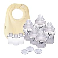 Tommee Tippee Formula Feeding Solution, Baby Bottle Set | Closer to Nature Bottles, Breast-Like Nipples | Travel Lids, Formula Dispenser & Milk Feeding Bib
