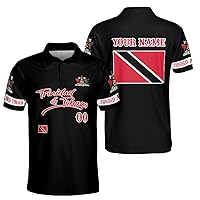 Zhamlixes Store Personalized Name Trinidad & Tobago Flag Polo Shirt S-5XL, Trinidad and Tobago Proud Flag Polo Shirt