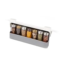 Joseph Joseph Spice Rack Organizer - Under-Shelf Kitchen Cabinet Storage Solution for Spices, Grey