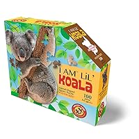 Madd Capp Puzzles Jr. - I AM Lil' Koala - 100 Pieces - Animal Shaped Jigsaw Puzzle, Multi