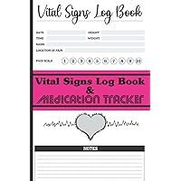 Vital Signs Log Book and Medication Tracker: Health Monitoring Log Book Vital Signs Log Book for Nurses Seniors Home Patients Appreciation Gifts for Women Men Thank You Inspirational 6 x 9