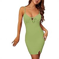 Women Summer Dress Tshirt Beach Women's Sexy Bodycon Sleeveless Backless Ruched Lace Up Cocktail Party Dresses