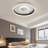 Ceiling Fans, Reversible Ceiling Fan with Light and Remote Control 6 Speeds Mute Fan Lighting Bedroom Led Ultra-Thin Fan Ceiling Light Modern Living Room Quiet Ceiling Fan Light with Timer/Bro