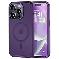 MOCCA Strong Magnetic for iPhone 14 Pro Case, [Compatible with Magsafe][13FT Military Drop Protection] Slim Translucent Matte Shockproof Case for iPhone 14 Pro Phone Case 6.1'', Deep Purple