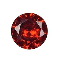 REAL-GEMS Round Red Cubic Zirconia Brilliant Cut Loose Gemstone, Faceted Lab Created Zirconia 3.75 Ct Loose Stone