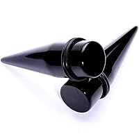 Body Candy Unisex Ear Gauges Stretching Kit Straight Tapers for Stretched Ears Black Acrylic Taper Set