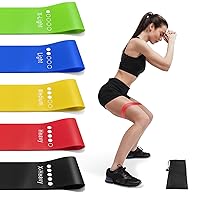 Resistance Bands for Working Out, Exercise Bands Resistance Bands Set with 5 Resistance Levels, Multi-Colored Workout Bands for Indoor and Outdoor Fitness, Leg Strength Training, Rehab, Yoga