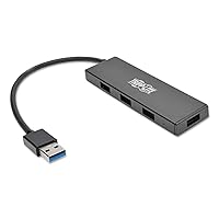 Eaton Tripp Lite 4-Port Portable Slim USB 3.0 Super speed Hub with Built In Cable (U360-004-SLIM)