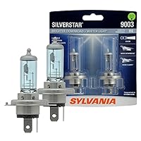SYLVANIA - 9003 SilverStar - High Performance Halogen Headlight Bulb, High Beam, Low Beam and Fog Replacement Bulb, Brighter Downroad with Whiter Light (Contains 2 Bulbs)