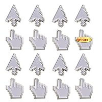 50 Pack Classic Cursor Pixel Gesture Arrow Enamel Pins White Window Computer Mouse Pointer Badges Brooch IT Worker Punk Jewelry Pin Gift