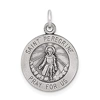 Saris and Things 925 Sterling Silver St. Peregrine Medal