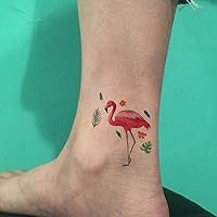 Flamingo + Parrot Sexy Temporary Tattoo Sticker Body Art Tattoos for Women 5 Sheets