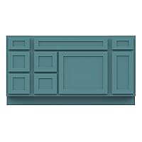 Vanity Art 60 Inch Bathroom Vanity Base Only, Single Bathroon Vanity Cabinet with Dove-Tailed Drawers, Soft-Closing Doors, Green
