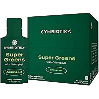Super Greens Supplement with Chlorophyll, Spirulina, Daily Vegan Superfood Packets for Digestive Gut Health, Detox, Energy and Immune Support, Citrus Lime Flavor, 15 mL Pouches, 30 Pack