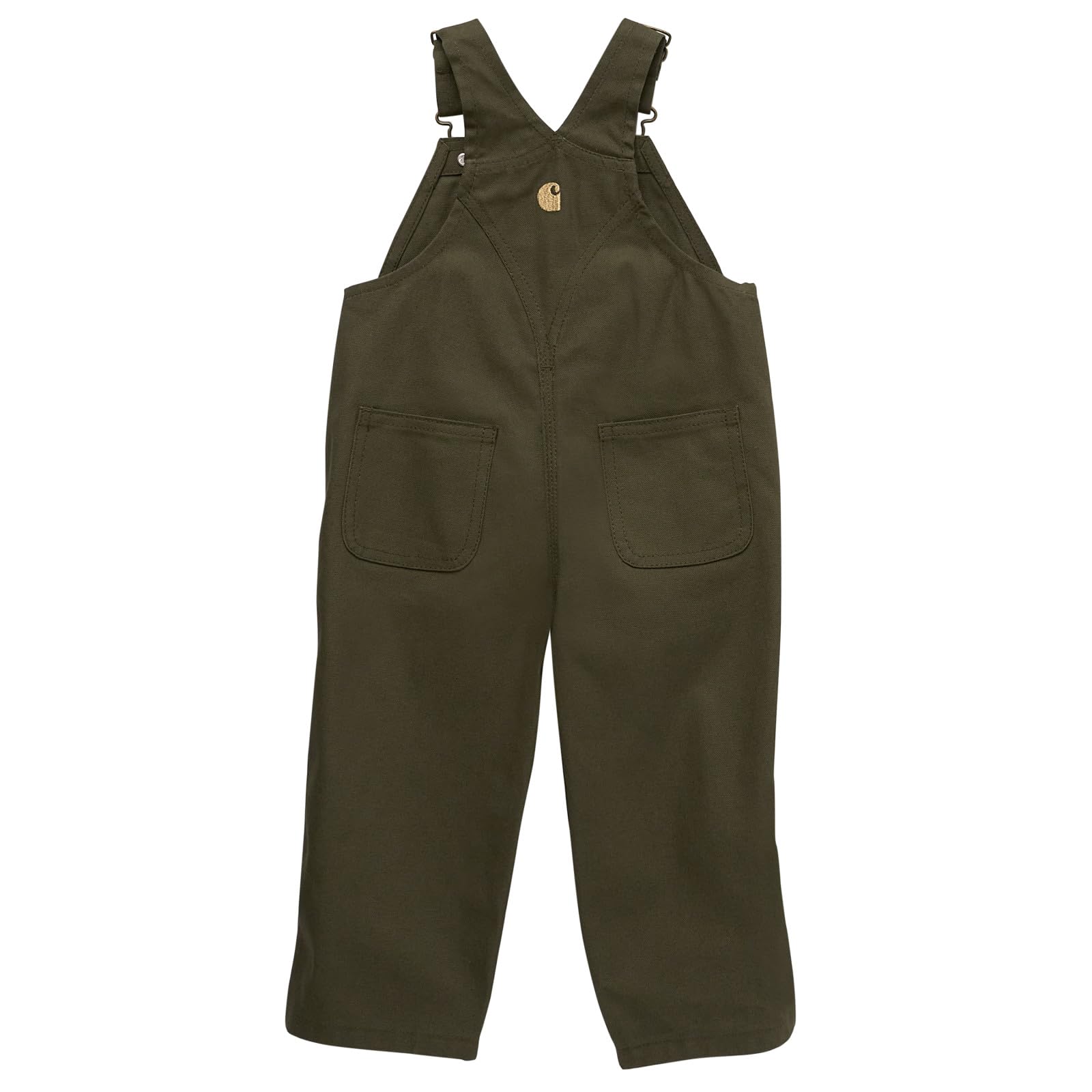 Carhartt Boys Loose Fit Canvas Bib Overall, Olive Green, 3 Months