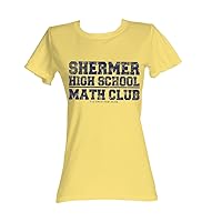 The Breakfast Club Juniors T-Shirt BFC Math Club Light Yellow Tee Shirt, Large