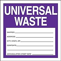 Signs MHZW16PSP Adhesive Coated Paper Hazardous Waste Label, Universal Waste