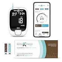 70 Glucose + 70 Ketone Strips (140ct), Includes KETO-MOJO GK+ Glucose & Ketone Testing Kit + Test Strip COMBO Pack & Free APP for Ketosis & Metabolic Management
