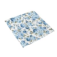 ALAZA Rose Blue Flower Floral Chair Pad Seat Cushion for Office Car Outdoor Indoor Kitchen, Soft Memory Foam, Back Pain, Coccyx & Sciatica Relief, 15.7x15.7 in