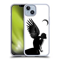 Head Case Designs Officially Licensed LouiJoverArt Angel Black and White Soft Gel Case Compatible with Apple iPhone 14 Plus and Compatible with MagSafe Accessories